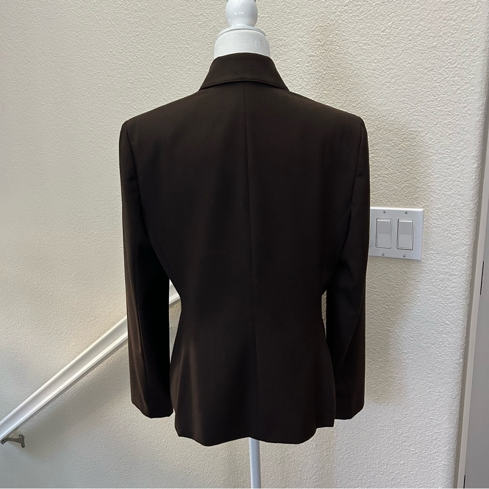 Women's Jones New York Brown Wool Jacket Suit Like New Sz 10 career fully lined - Picture 4 of 9